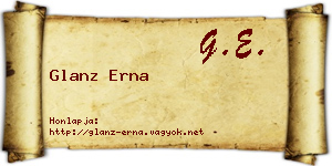 Glanz Erna névjegykártya